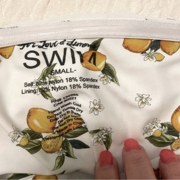 Lemon three piece 🍋 swim set. Ruffle bikini size small. Worn once - Picture 5 of 12
